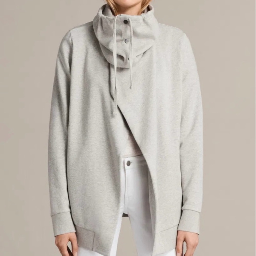 All Saints Ivory White Brooke Knit Jacket